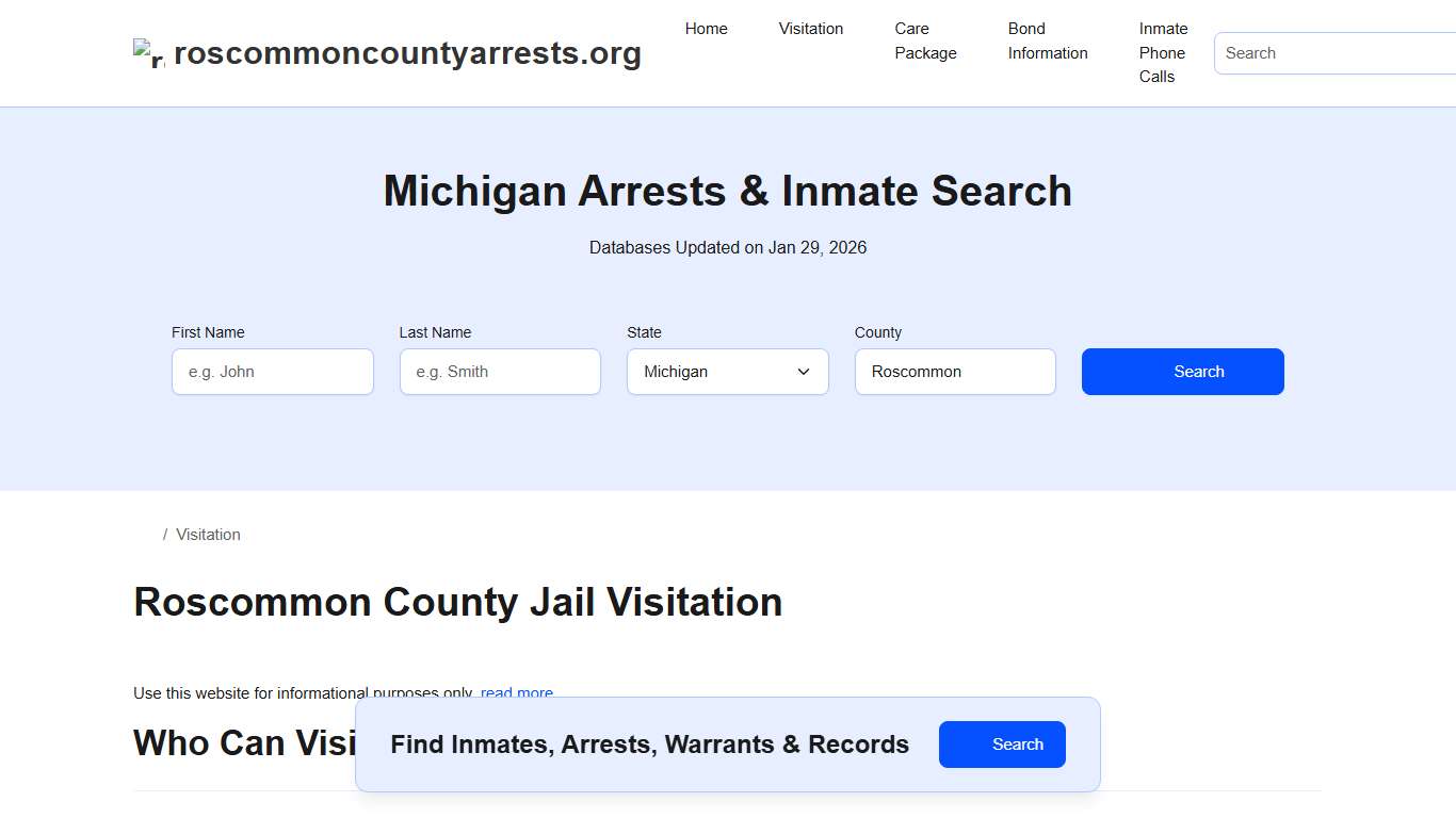 Inmate Visitation - Roscommon County, MI