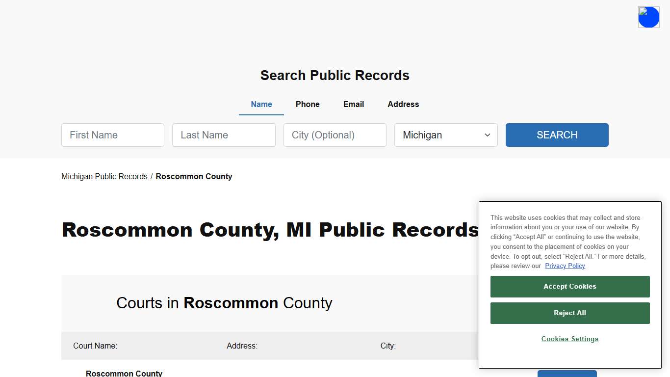 Roscommon County, MI Public Court, Arrest and Inmate Records - ThePublicIndex